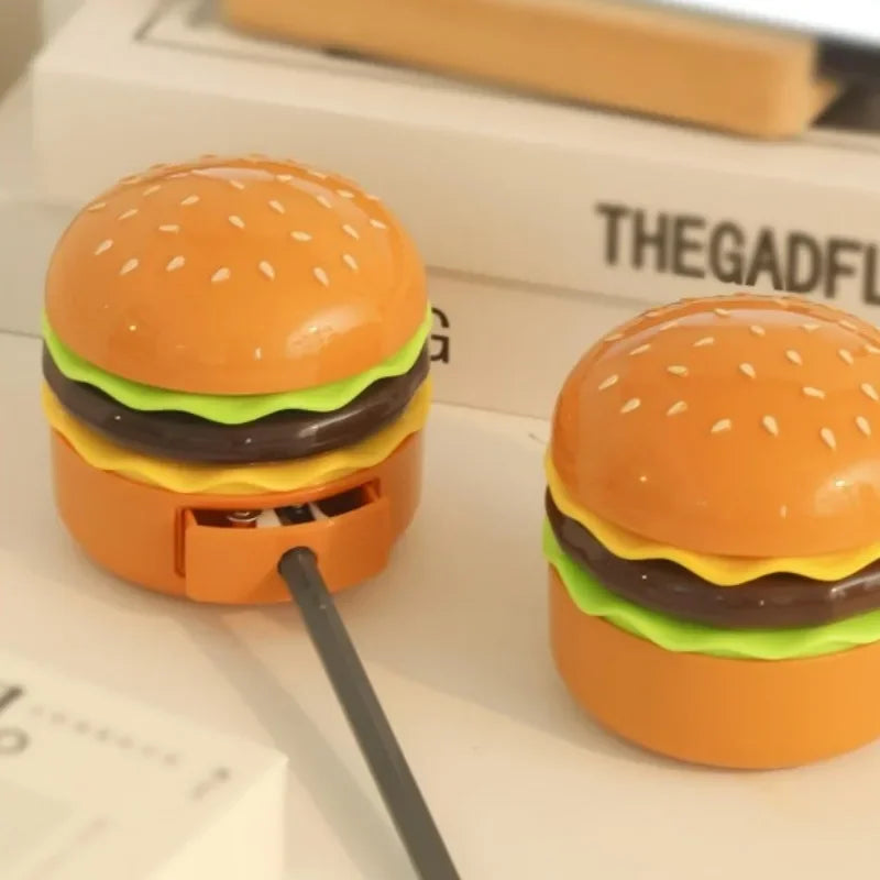 Desk Lamp, Hamburger Cute Night Light, Foldable Rechargeable Kids Table Reading Lamps with Pencil Sharpener, Room Decor .