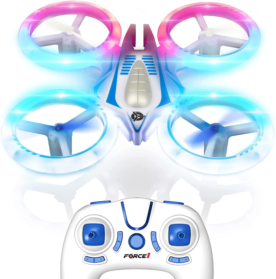 UFO 4000 Mini Drone for Kids - LED Remote Control Drone, Small RC Quadcopter for Beginners, 2.4Ghz Remote Control, 360 Flips, 2 Speed UFO Drone, 2 RC Drone Toy Batteries, Flying Drones for Kids